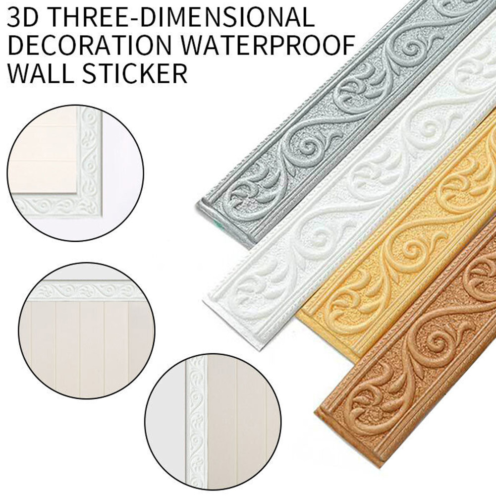 Baseboard Molding Trim - 3D Wall Trim Line Skirting Border