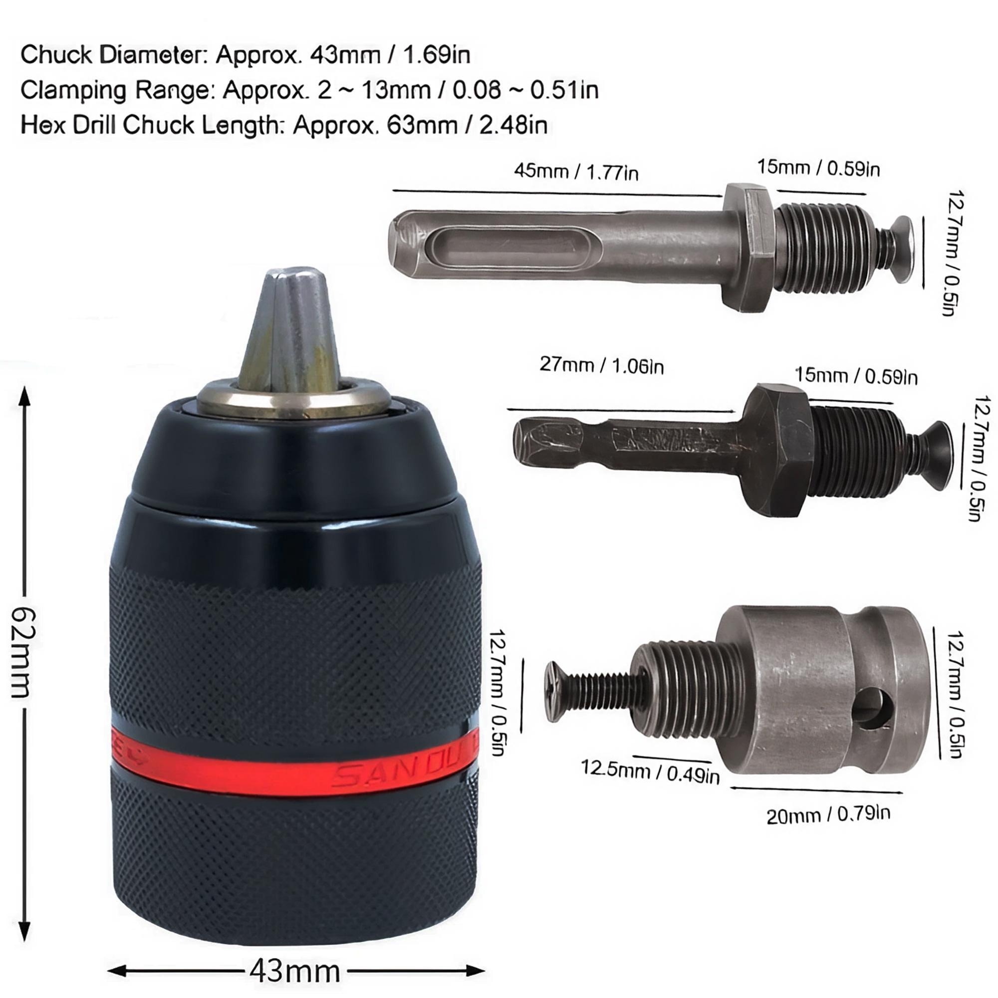 4Pcs 2-13mm Keyless Metal Dril - Screwdriver Set Precision ulasan dan harga