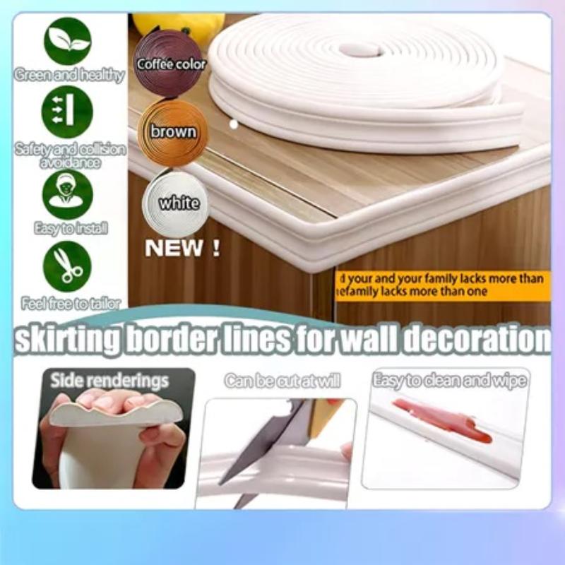 5M Soft Wall Trim Lines Self-A - Baseboard Molding Trim ulasan dan harga