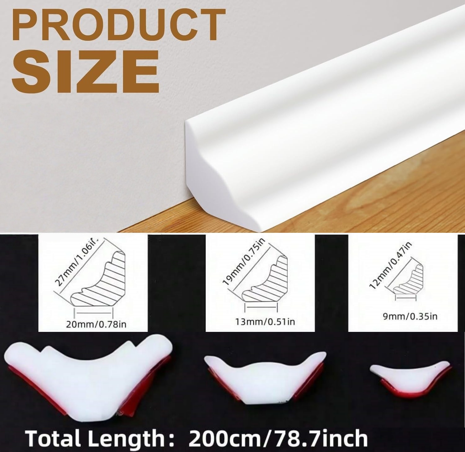 1pc Self-Adhesive TPE Material - Baseboard Molding Trim ulasan dan harga